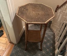 Victorian or Edwardian octagonal bamboo two-tier side table