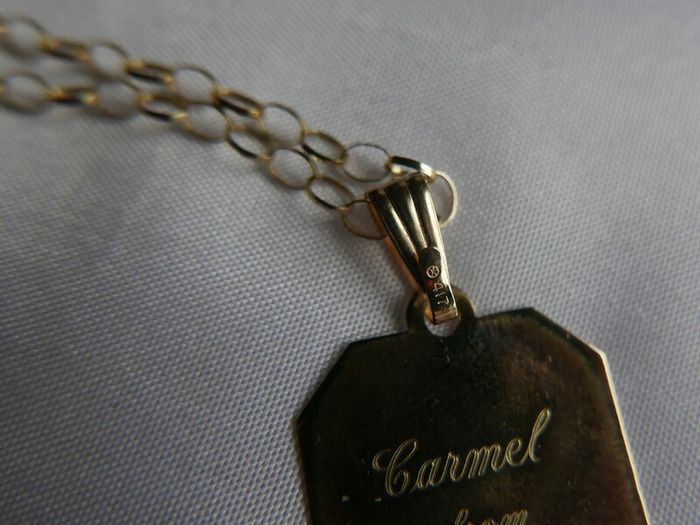 Vintage 9ct Yellow Gold 10Ct 417 Pendant and 9Ct 375 Necklace Sacred Heart Jesus Christ Pendant Necklace, Catholic Jewelry Gift, Religious Gift 4.4g