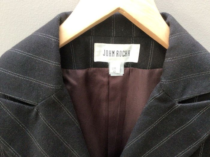 Vintage John Rocha Couture Designer Skirt Suit Dark Brown Size 10