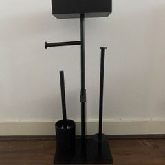Toilet Paper Holder with Toilet Brush - 1