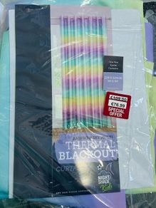 90x90 Thermal Blackout Rainbow Curtains