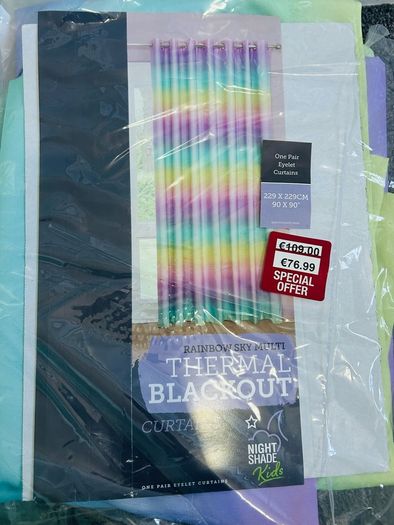 90x90 Thermal Blackout Rainbow Curtains