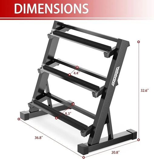 3 Tier Dumbbell Rack Home Gym Dumbbell Storage Stand Weights Storage Rack for Dumbbells