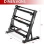 3 Tier Dumbbell Rack Home Gym Dumbbell Storage Stand Weights Storage Rack for Dumbbells Image 4