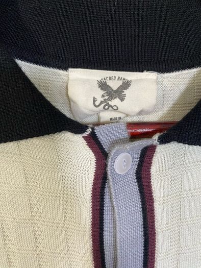 Sacred Hawk men's  Cardigan Knitted Shirt Size small