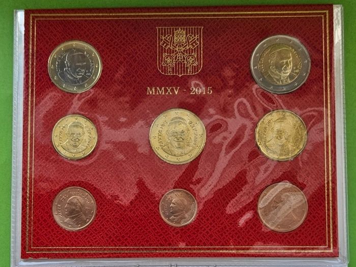 Vatican City 2015 year Brilliant Uncirculated Euro coin set.