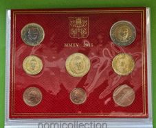 Vatican City 2015 year Brilliant Uncirculated Euro coin set.