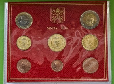 Vatican City 2015 year Brilliant Uncirculated Euro coin set.