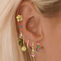 7pcs Elegant Sweet Floral Zirconia Earring & Stud Set