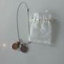 Mi Moneda silver and rose gold long necklace with Love and infinity discs Image 8