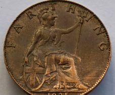 1925 bronze farthing George V