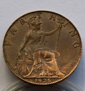 1925 bronze farthing George V