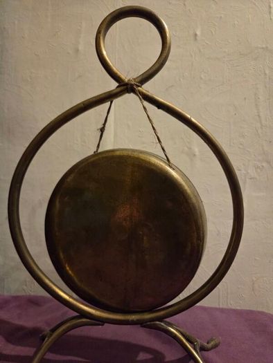 Antique Brass Tabletop Gong