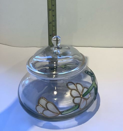 Vintage Paul Nagel Tiffany Style Glass Lidded Jar