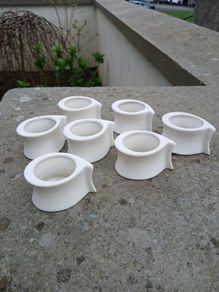 7 Porcelain Napkin Rings