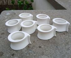 7 Porcelain Napkin Rings