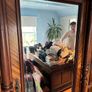 Antique hardwood mirrored wardrobe Image 5