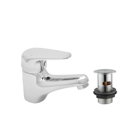Adore Basin Mixer Tap with Clicker Waste | Chrome