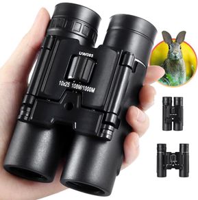 10x25 Binoculars for Kids Adult, Small Compact Lightweight Folding Mini Pocket Binoculars for Bird Watching Travel Stargazing Hunting Camping Concerts Sports Theater Opera (FREE POSTAGE)
