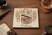 Family Crest Coat of Arms Wooden Coasters