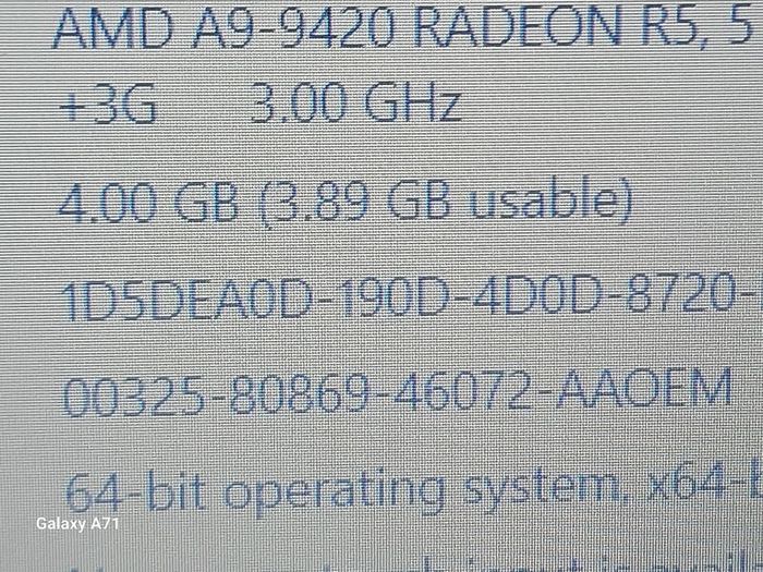 HP 15.6 inch Laptop, TPN-C130, 4GB Ram, 1 Terrabyte, Windows 10, AMD A9-9420 Radeon R5, 5 Compute Cores, 2C+3G, 3.0GHz, Microsoft Edge, Chrome. and VLC