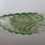 Bagley Green Glass Leaf Shape Serving Plate Image 8