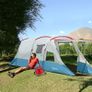 6-8 Person Tunnel Tent, Camping Tent with Bedroom, Living Room, Sewn-in Floor, 3 Doors and Carry Bag, 2000mm Water Column for Fishing, Hiking, Sports, and Traveling, Blue Image 2