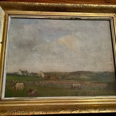Antique Irish pastoral oil painting