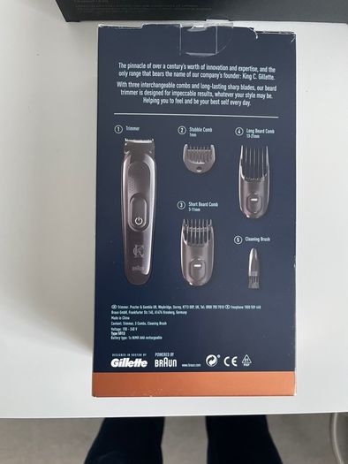 Gillette Cordless Beard Trimmer Hair Clipper Kit with 3 Interchangeable Combs