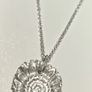 Handmade solid fine silver flower pendant on an 18 inch necklace Image 3