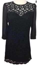 PRIMARK BNWTS Black long sleeeve lacey dress size 10 includes postage