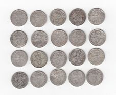 G.B. 20 x 3d, 20 X  921/2% Silver Coins ( no.447)