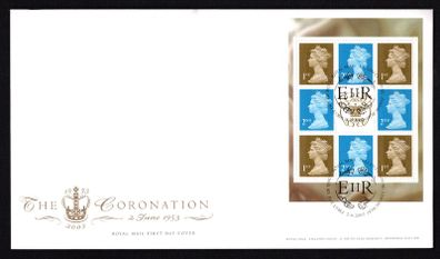 2003 Great Britain A Perfect Coronation Definitive Stamp Booklet Pane Royal Mail Addressed First Day Cover (FDC)