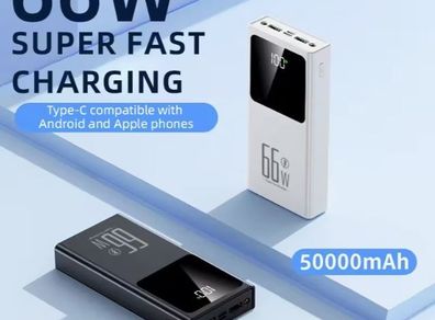 50000Mah Large-Capacity Power Bank with LED Light, new, unopened.