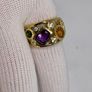 African Amethyst, Multi Gemstones Cluster Ring in 18K Yellow Gold Vermeil Plated Sterling Silver 2.508 Ct. Image 8