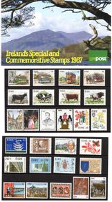 1987 Ireland Stamp Year Pack MNH. See scan for stamps included. All stamps Mint Never Hinged.