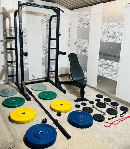 Half Rack Olympic Weights Barbell Dumbbells