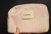 Lancome Makeup Cosmetic Pink and White Stripe Bag