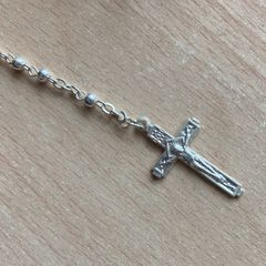 Holy Communion silver plated rosary BNIB