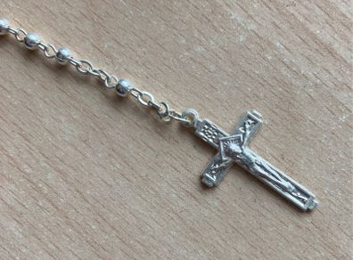 Holy Communion silver plated rosary BNIB