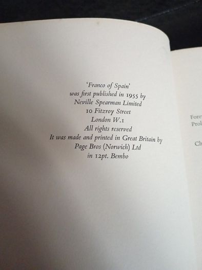 FRANCO of Spain - First Edition