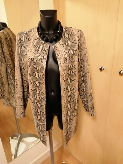 Women's Faux Suede Snake Print Coat Size M
