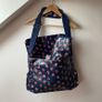 Cath Kidston Navy Blue Floral Oilcloth Messenger Baby Changing Bag with Mat Image 2