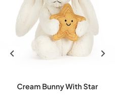 New JELLYCAT Cream Bunny With Star
