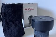 Samyang 14mm f/2.8 Ultra Wide Angle Lens for Canon EF Excellent Condition