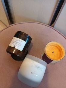 3 scented candles partially burnt
