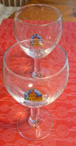 2 beer glasses