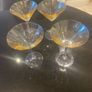 Set of four amber and plain glass martini or cocktail glasses Image 3