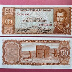 Bolivia. 50 Pesos. 1962. Pick  162a.  UNC