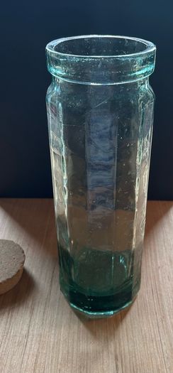 Chunky Green Panel Glass Pasta Jar